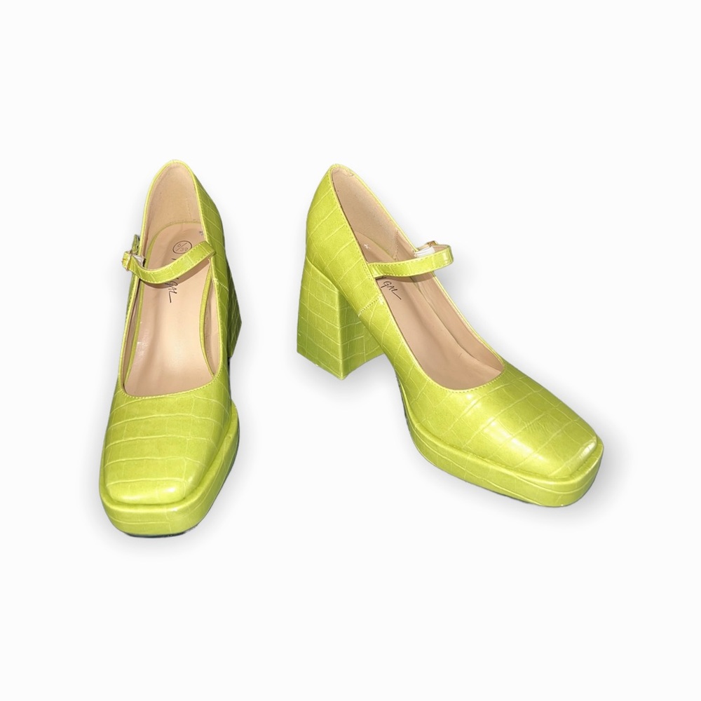 Nasty Gal Faux Croc Platform Heels